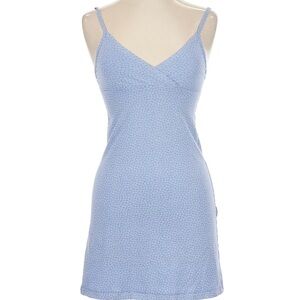 Brandy Melville Blue Floral Trim Top